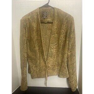 Double D Ranch Tan Embroidered Western Sequined Blazer Jacket XL